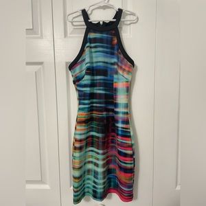 Vintage Bebe Colorful Cutout Dress